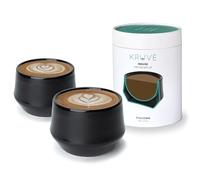 KRUVE IMAGINE Lot de 2 tasses à café latte en porcelaine à double paroi - Design sphérique thermique pour latte art, tasses à café isothermes pour rétention de la chaleur (rose)
