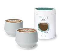 KRUVE Imagine Lot de 2 tasses à café latte en porcelaine à double paroi - Design sphérique thermique pour latte art, tasses à café isothermes pour rétention de la chaleur (blanc)