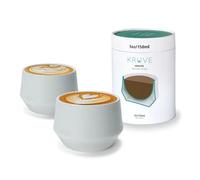 KRUVE Imagine Lot de 2 tasses à latte en porcelaine à double paroi Blanc 150 ml