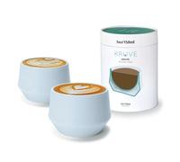 KRUVE Imagine Lot de 2 tasses à latte en porcelaine à double paroi Bleu 150 ml