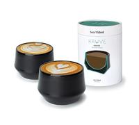 KRUVE Imagine Lot de 2 tasses à latte en porcelaine à double paroi Noir 150 ml