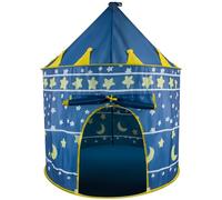 KRUZZEL 23474 Tente salière pour enfant, château de magicien, ciel étoilé, pour intérieur et extérieur, bleu