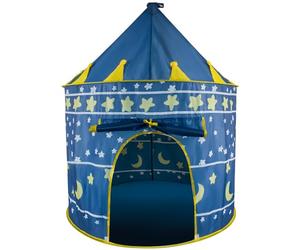 KRUZZEL 23474 Tente salière pour enfant, château de magicien, ciel étoilé, pour intérieur et extérieur, bleu