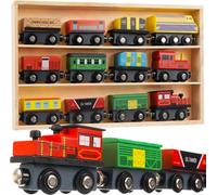 Kruzzel 23522 Train en bois pour enfants 12 voitures