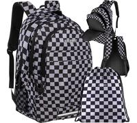 Kruzzel 24530 Sac à dos scolaire 22 L, échiquier 2 en 1