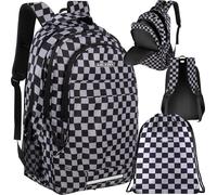 Kruzzel 24531 Sac à dos scolaire 30 L, échiquier 2 en 1