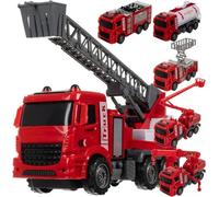 Kruzzel 24631 Grand jeu de camions de pompiers, 6 pièces