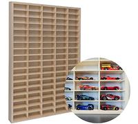 KRUZZEL Autogarage Étagère en bois pour voiture jouet - 90 compartiments - Étagère murale ou étagère sur pied - Organiseur pour chambre d'enfant 78,5 x 50 x 4,5 cm
