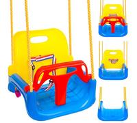 KRUZZEL Balançoire pour enfant 3 en 1 à suspendre, avec dossier et ceinture de sécurité, pour l'intérieur et l'extérieur 23552