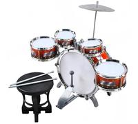 KRUZZEL Batterie pour Enfants 5 pièces, à partir de 3 Ans - Batterie complète avec Tabouret et cymbale pour Les Petits mélomanes - Batterie pour Enfants 22464