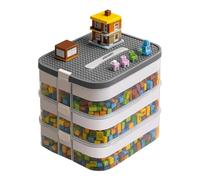 KRUZZEL Boîte de rangement avec compartiments empilables pour jouets briques de construction 3 niveaux