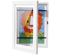 KRUZZEL Cadre à Remplir Dessins d’Enfants A4 33x24 cm - Cadre pour Plusieurs Images avec Fermeture Magnétique - Cadre pour Dessins d’Enfants - Blanc 25418