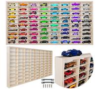 KRUZZEL Vitrine de Collection en Bois avec 80 Compartiments 78,5 x 40 cm - vitrine en Bois pour Votre Collection - vitrine d'organisation pour Voitures - étagère pour boîte d'allumettes 20233