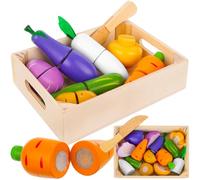 KRUZZEL Iso Trade Dinette - Légumes en Bois à découper - Dès 3 Ans