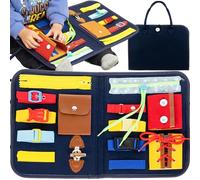 KRUZZEL Planche de motricité Busy Board - Enfilage des vêtements et des chaussures - Jouet éducatif pour les tout-petits - 23618