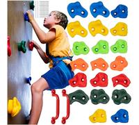 KRUZZEL Poignées d'escalade pour enfants intérieur multicolores 22 pièces 2 poignées + vis jusqu'à 150 kg - Interne et structure d'escalade extérieure - Accessoires pour mur d'escalade 25395