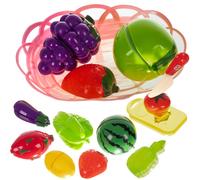 22576 Jouet pour enfants à découper légumes et fruits avec fermeture Velcro Set planche couteau panier