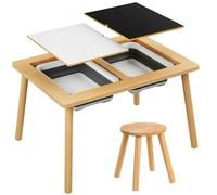 Table d'activité sensorielle Montessori en bois avec bacs de rangements et tabouret pour enfant dès 3 ans