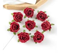 KRVDGR 100 pièces Fleurs Artificielles Bricolage Gâteau De Bonbons Décoration De Maison Couronnes Décoratives De Noël Fête Jardin Roses Arche Soie r 5 50 pièces