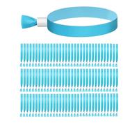 KRVNTH Bracelets Identification Tissu, 100 Pièces Jetables Bleues, Attache Sécurisée Ajustable, Confort Hygiénique Anti-Irritation Pour Événements Publics, Hôpitaux & Contrôles d'Accès Sûrs
