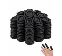 KRVNTH Doigtiers Jetables Noir, 200 PCS Protecteurs de Doigts Usage Unique, Couvre-Digits Étanches et Antidérapants pour Hygiène, Tatouage et Pansement