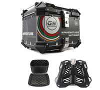 KRXSOBNV, 28L 36L 45L 55L 65L 80L 100L boîtier supérieur Moto boîtier supérieur Serrure boîtier de Transport boîte arrière système de dégagement Rapide en Aluminium,Support de Coffre de Moto(E 65L)