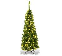 KRXSOBNV Arbre de Noël, avec Ses lumières LED à lumière Chaude, Son Support métallique Pliable(4.5FT)