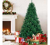 KRXSOBNV Arbre de Noël, Neige Artificielle saupoudrée de Blanc, avec Branches et Support(Green,5.5FT)