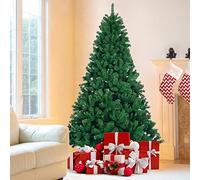 KRXSOBNV Arbre de Noël, Neige Artificielle saupoudrée de Blanc, avec Branches et Support(Green,7FT)