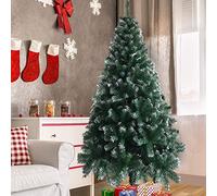 KRXSOBNV Arbre de Noël, Neige Artificielle saupoudrée de Blanc, avec Branches et Support(Green with White Tip,6FT)