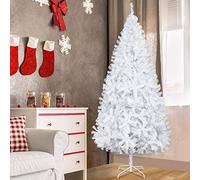KRXSOBNV Arbre de Noël, Neige Artificielle saupoudrée de Blanc, avec Branches et Support(White,7FT)