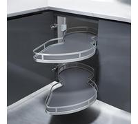 KRXSOBNV, Armoire d'angle de Cuisine, Support de Rangement carrousel, Organisateur extractible, étagères for Bols à épices, Chaque Plateau pivote indépendamment, Hauteur réglable,Organisateur de Coin