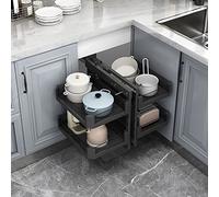 KRXSOBNV, Armoire de Cuisine d'angle, étagère de Rangement extractible, 4 paniers en Aluminium, optimiseur d'angle, complètement extractible, Ouvert à Gauche ou à Droite,Organisateur de Coin de cuisi