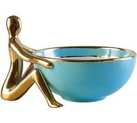 KRXSOBNV, Assiette à bonbons en céramique exquise, plateau de fruits secs aux noix, plateau décoratif de bureau for Thanksgiving/14 x 9 cm,Bol à fruits(20 * 13cm)