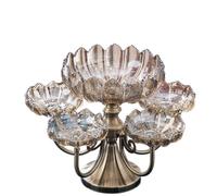 KRXSOBNV, Assiette à fruits multicouche en verre de cristal, maison salon Table basse créative divisée assiette à bonbons,Bol à fruits(41)