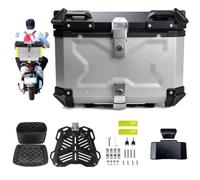KRXSOBNV, Bagage de Moto en Aluminium avec Serrure de sécurité, boîte de Rangement for Casque, for Magasin de Grands Bagages for Casque,Support de Coffre de Moto(White,55L)