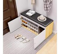 KRXSOBNV, Banc à Chaussures d'entrée avec Portes et 4 Compartiments, Banc de Rangement for Chaussures, Armoire de siège for Couloir, Chambre à Coucher, Organisateur de Salon, étagère de Rangement for