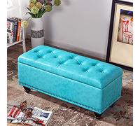 KRXSOBNV, Banc de Rangement en Cuir PU, Bout de lit, Repose-Pieds Multifonctions Modernes, for Chambre à Coucher, Salon,Tabourets(Sky Blue,80x40x45cm(31x16x18inch))