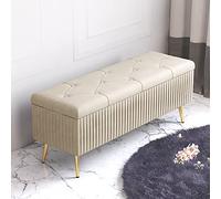 KRXSOBNV Banc de Rangement rembourré en Peluche, Banc à Chaussures d'entrée Moderne, Tabouret Repose-Pieds rembourré for Chambre à Coucher et Salon(Beige,60x40x45cm(24x16x18inch))