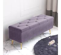 KRXSOBNV Banc de Rangement rembourré en Peluche, Banc à Chaussures d'entrée Moderne, Tabouret Repose-Pieds rembourré for Chambre à Coucher et Salon(Purple,90x40x45cm(35x16x18inch))