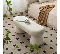 KRXSOBNV, Banc rembourré Moderne - Table Basse rectangulaire for Chambre à Coucher, Salon, entrée - Repose-Pieds en Fausse Fourrure for Banc de lit for Couloir,Tabourets(White)