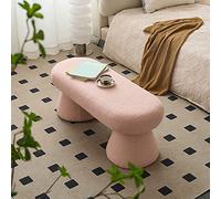 KRXSOBNV, Banc rembourré Moderne - Table Basse rectangulaire for Chambre à Coucher, Salon, entrée - Repose-Pieds en Fausse Fourrure for Banc de lit for Couloir,Tabourets(Pink)