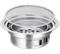 KRXSOBNV, Barbecue à Charbon de Bois Rond et Portable, poêle de Camping Domestique avec Filet de Barbecue, Outils de Barbecue en Plein air (grillé),Barbecue(Grilled)