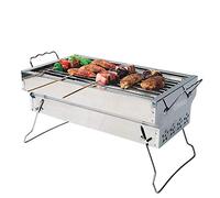KRXSOBNV, Barbecue au Charbon de Bois d'extérieur en Acier Inoxydable, Conception Portable, résistance aux Hautes températures, Facile à Nettoyer 35 cm × 20 cm × 19,5 cm,Barbecue