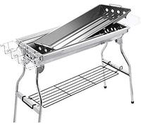 KRXSOBNV, Barbecue Grill Barbecue Maison Cuisine Pique-Nique Pique-Nique épais Acier Inoxydable Charbon de Bois Barbecue avec étagère de Pique-Nique,Barbecue