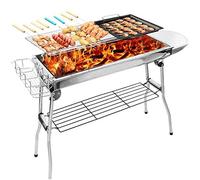 KRXSOBNV, Barbecue Grill Barbecue Maison Cuisine Pique-Nique Pique-Nique Qualité Charbon Épaissi Barbecue Multi-Personnes avec Étagère De Pique-Nique Pliante Portable Sauvage,Barbecue