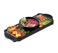 KRXSOBNV, Barbecue Grill Électrique Pratique, Assiette De Poisson Grillé sans Fumée Et Facile À Nettoyer for Un Usage Domestique, Marmite Électrique Multifonctionnelle Deux en Un,Barbecue