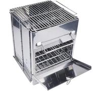 KRXSOBNV, Barbecue Pliable au Charbon de Bois, Portable, avec poignée Pliable, en Argent, for Camping, Cuisine en Plein air,Barbecue(Black)