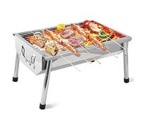 KRXSOBNV, Barbecue Portable en Acier Inoxydable, résistant à la Chaleur et ne se déforme Pas Facilement, Stable et antidérapant, 40, 28, 21 cm,Barbecue