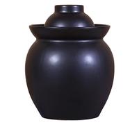 KRXSOBNV Bocaux d'assaisonnement, Grand bocal en céramique avec couvercle, kit de fermentation(Black,1.5KG)